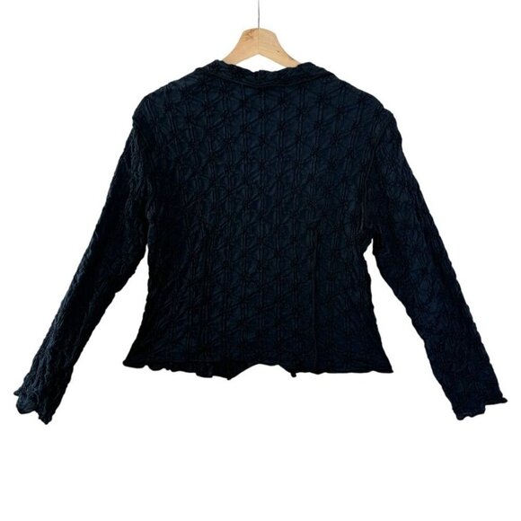 90s Vintage Tzeadle Design Room Button Front Long Sleeve Fitted Top Size Medium - Picture 2 of 13